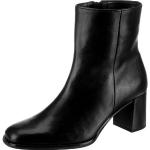 Reduzierte Schwarze Gabor Karree Blockabsatz Ankle Boots & Klassische Stiefeletten mit Reißverschluss aus Leder für Damen Größe 40,5 