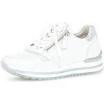 Reduzierte Silberne Gabor Keilabsatz Low Sneaker mit Reißverschluss aus Glattleder für Damen Größe 38 