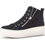 Schwarze Gabor High Top Sneaker & Sneaker Boots mit Reißverschluss in Normalweite aus Nubukleder für Damen Größe 44 