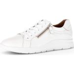 Reduzierte Weiße Unifarbene Gabor Low Sneaker mit Reißverschluss in Normalweite aus Kalbsleder für Damen Größe 44 
