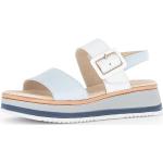 Reduzierte Blaue Gabor Rhodos Keilabsatz Sandaletten mit Schnalle in Komfortweite aus Kalbsleder leicht Größe 44 für den für den Sommer 
