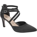 Schwarze Gabor Spitze High Heels & Stiletto-Pumps mit Riemchen in Normalweite aus Leder mit herausnehmbarem Fußbett für Damen mit Absatzhöhe 5cm bis 7cm 