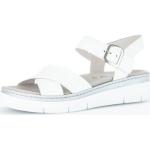 Weiße Lack-Optik Gabor Damensandalen mit Riemchen mit herausnehmbarem Fußbett Größe 39 für den für den Sommer 