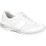 Weiße Gabor Rollingsoft Runde Low Sneaker in Normalweite aus Leder mit herausnehmbarem Fußbett für Damen Größe 40,5 