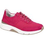 Rote Gabor Rollingsoft Runde Low Sneaker in Normalweite aus Veloursleder mit herausnehmbarem Fußbett für Damen Größe 40 