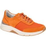 Orange Gabor Rollingsoft Runde Low Sneaker in Normalweite aus Veloursleder mit herausnehmbarem Fußbett für Damen Größe 40,5 