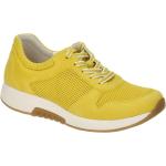 Gelbe Gabor Rollingsoft Runde Low Sneaker in Normalweite aus Veloursleder mit herausnehmbarem Fußbett für Damen Größe 40,5 