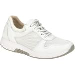 Weiße Gabor Rollingsoft Runde Low Sneaker in Normalweite aus Veloursleder mit herausnehmbarem Fußbett für Damen Größe 40,5 