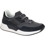 Dunkelblaue Gabor Rollingsoft Runde Low Sneaker in Normalweite aus Glattleder mit herausnehmbarem Fußbett für Damen Größe 40,5 