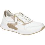 Weiße Gabor Rollingsoft Runde Low Sneaker mit Reißverschluss in Normalweite aus Glattleder mit herausnehmbarem Fußbett für Damen Größe 42,5 