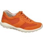 Orange Gabor Rollingsoft Runde Low Sneaker in Normalweite aus Veloursleder mit herausnehmbarem Fußbett für Damen Größe 40,5 