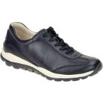 Dunkelblaue Gabor Rollingsoft Runde Low Sneaker in Normalweite aus Glattleder mit herausnehmbarem Fußbett für Damen Größe 40,5 