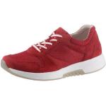 Rote Gabor Rollingsoft Low Sneaker in Normalweite aus Kalbsleder für Damen Größe 43 für den für den Sommer 