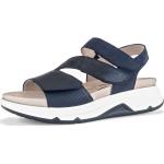 Blaue Gabor Rollingsoft Outdoor-Sandalen mit Klettverschluss aus Leder für Damen Größe 38,5 für den für den Sommer 