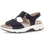 Blaue Gabor Rollingsoft Outdoor-Sandalen mit Klettverschluss aus Veloursleder für Damen Größe 37,5 für den für den Sommer 