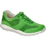 Grüne Gabor Rollingsoft Runde Low Sneaker in Normalweite aus Veloursleder mit herausnehmbarem Fußbett für Damen 