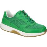 Grüne Gabor Rollingsoft Runde Low Sneaker durchsichtig in Normalweite aus Glattleder mit herausnehmbarem Fußbett für Damen 
