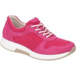 Pinke Gabor Rollingsoft Runde Low Sneaker in Normalweite aus Veloursleder mit herausnehmbarem Fußbett für Damen 