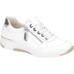 Weiße Gabor Rollingsoft Runde Low Sneaker mit Reißverschluss in Normalweite aus Glattleder mit herausnehmbarem Fußbett für Damen Größe 39,5 