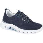Hellblaue Gabor Rollingsoft Runde Low Sneaker in Normalweite aus Nubukleder mit herausnehmbarem Fußbett für Damen Größe 39 