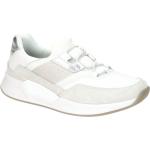 Weiße Gabor Rollingsoft Runde Low Sneaker in Normalweite aus Glattleder mit herausnehmbarem Fußbett für Damen 