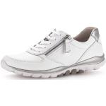 Weiße Gabor Rollingsoft Low Sneaker in Normalweite aus Kalbsleder für Damen Größe 44 