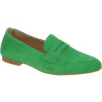 Grüne Elegante Gabor Runde Slipper in Normalweite aus Veloursleder mit herausnehmbarem Fußbett für Damen mit Absatzhöhe 5cm bis 7cm 