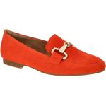 Orange Elegante Gabor Runde Slipper in Normalweite aus Veloursleder mit herausnehmbarem Fußbett für Damen mit Absatzhöhe 5cm bis 7cm 