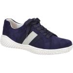 Reduzierte Blaue Gabor Runde Low Sneaker mit Schnürsenkel in Normalweite aus Veloursleder mit herausnehmbarem Fußbett für Damen Größe 39,5 