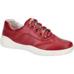 Reduzierte Rubinrote Gabor Runde Low Sneaker in Normalweite aus Glattleder mit herausnehmbarem Fußbett für Damen Größe 39,5 