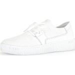 Reduzierte Weiße Gabor Slip-on Sneaker ohne Verschluss in Normalweite aus Kalbsleder für Damen Größe 43 