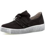Schwarze Unifarbene Gabor Slip-on Sneaker ohne Verschluss aus Veloursleder mit herausnehmbarem Fußbett für Damen Größe 42 