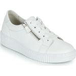 Reduzierte Weiße Gabor Low Sneaker mit Reißverschluss aus Leder für Damen Größe 36 mit Absatzhöhe bis 3cm 
