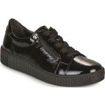 Reduzierte Schwarze Gabor Low Sneaker aus Leder für Damen Größe 37 mit Absatzhöhe bis 3cm 