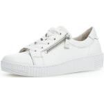 Reduzierte Weiße Gabor Low Sneaker mit Reißverschluss aus Leder für Damen Größe 40,5 