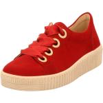 Reduzierte Rote Elegante Gabor Low Sneaker mit Schnürsenkel in Normalweite aus Veloursleder für Damen Größe 39 
