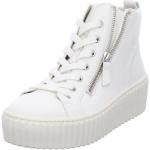 Reduzierte Offwhitefarbene Gabor High Top Sneaker & Sneaker Boots mit Schnürsenkel aus Leder für Damen Größe 40,5 