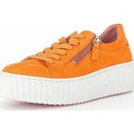 Reduzierte Orange Gabor Low Sneaker mit Schnürsenkel aus Leder für Damen Größe 40,5 