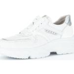 Reduzierte Weiße Gabor Low Sneaker ohne Verschluss aus Leder für Damen Größe 35,5 