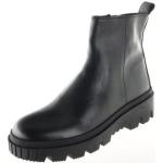 Schwarze Unifarbene Casual Gabor Runde Blockabsatz Ankle Boots & Klassische Stiefeletten mit Reißverschluss aus Leder für Damen 