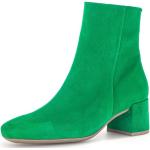 Grüne Unifarbene Gabor Blockabsatz Ankle Boots & Klassische Stiefeletten mit Reißverschluss in Komfortweite aus Textil leicht für Damen mit Absatzhöhe 5cm bis 7cm 