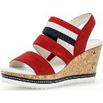 Gabor Worship Womens Wedge Heel Sandals Red Suede/Fabric 37.5