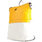 Gelbe Gabs Damenrucksäcke mit Reißverschluss aus Kalbsleder mit Innentaschen 