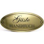 Gäste Handtücher Handtuch Schild Kunststoff Gold Silbergrau graviert oval selbstklebend Badezimmer Dekoschild Vintage Türschild 15 x 7 cm (Gold - Gäste Handtuch)