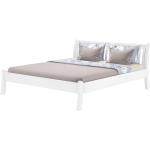 Weiße Moderne Erst-Holz Betten mit Matratze lackiert aus Massivholz 180x200 