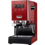 GAGGIA Siebträgermaschine "New Classic Stainless Steel" Kaffeemaschinen vom Erfinder des Espresso - Barista Home-Experience rot Kaffee