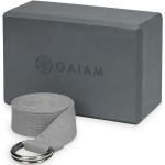 Gaiam Yoga Block Kombi Gurt und Block Combo Block/Strap Grey Grau
