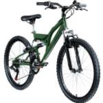 Galano FS180 24 Zoll MTB Jugendfahrrad ab 8 Jahre 130 - 145 cm Mountainbike Fully Fahrrad 18 Gänge V Brakes Mädchen Jungen