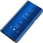 Blaue Samsung Galaxy S7 Edge Cases Art: Flip Cases mit Bildern aus Leder mit Spiegel für Damen 