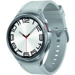 Silberne Elegante SAMSUNG Galaxy Watch6 Classic Armbanduhren aus Edelstahl mit Saphir mit Saphirglas-Uhrenglas 